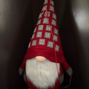 Festive Red and Gray Advent Calendar Gnome